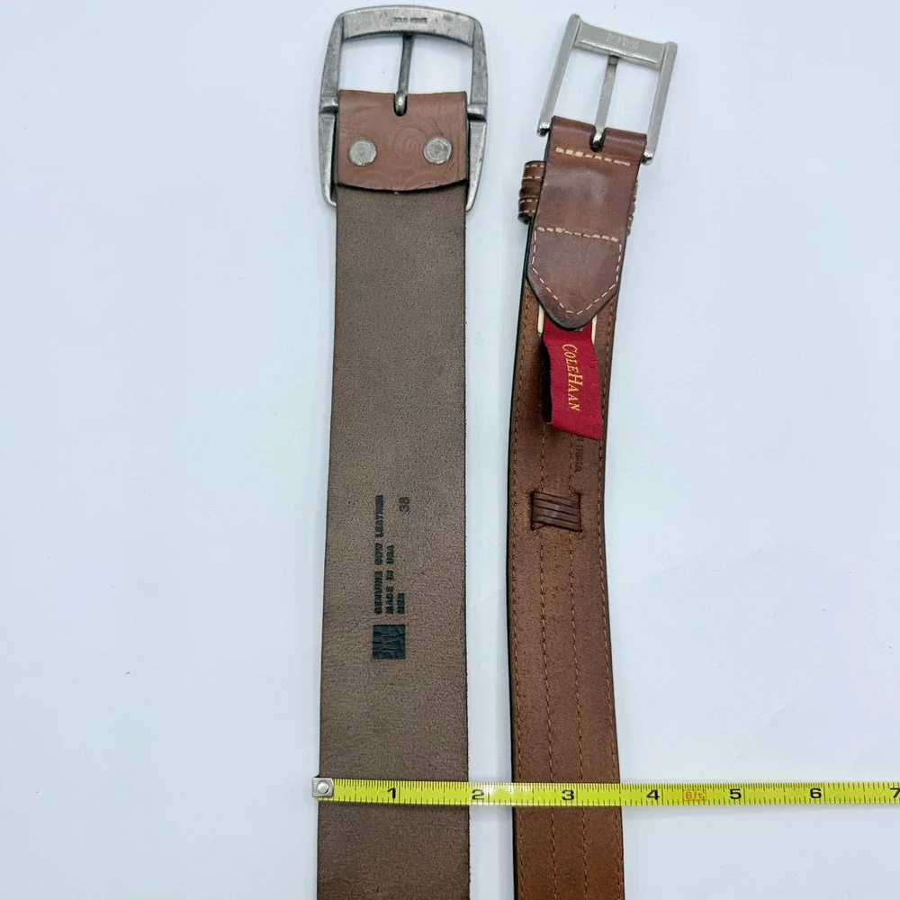 Mens Leather‎ Belt Bundle 4pc Cole Haan Tommy Bahama Alligator Embossed Size 38